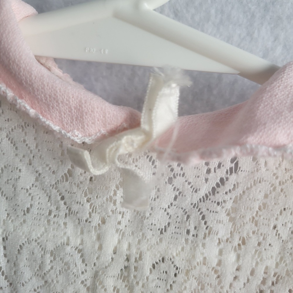 vintage‎ 60s pink and cream lace baby onepiece outfit large 20-28 lb trimfit - Picture 7 of 7